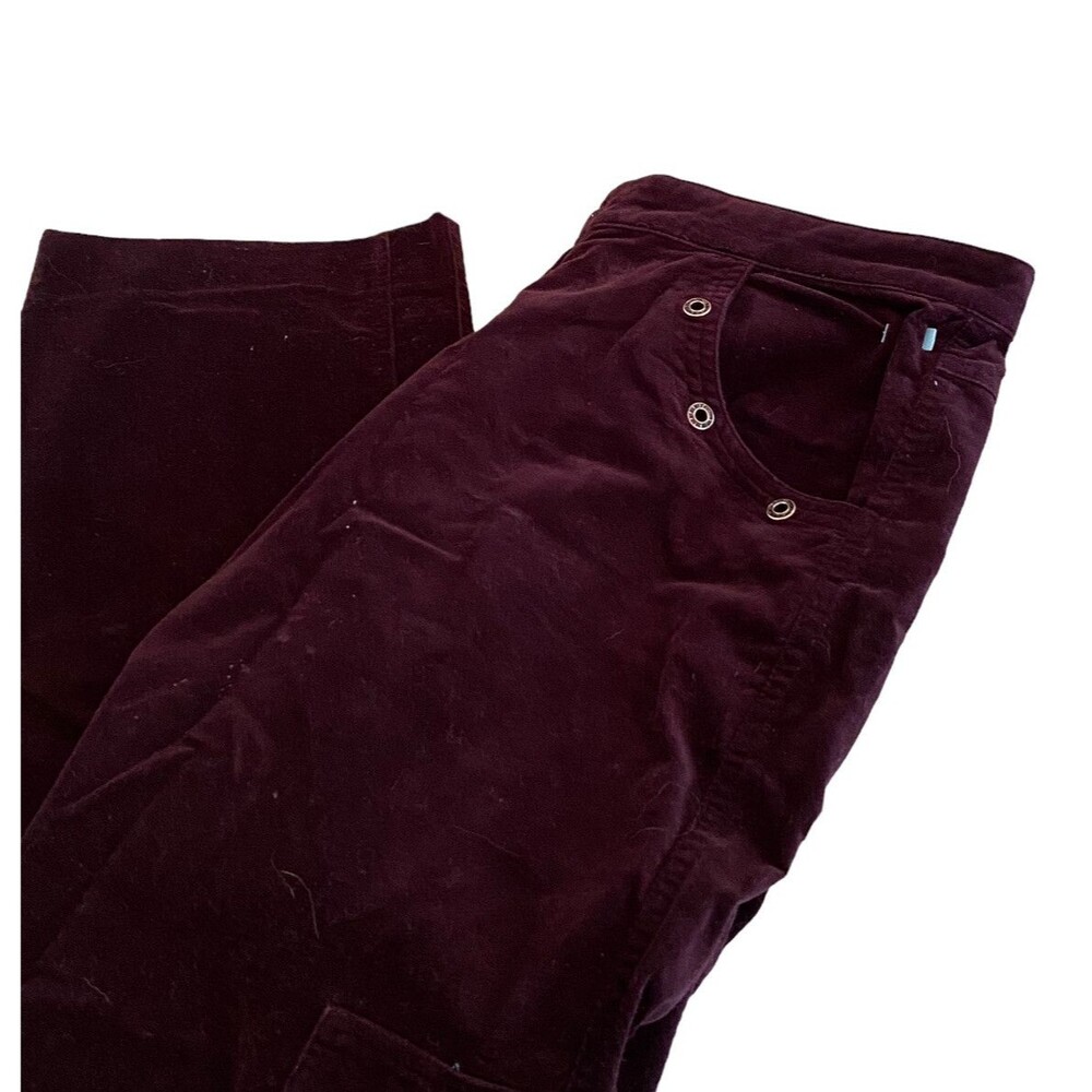 Women’s Extreme Burgundy High Waist Corduroy Jeans Size 5 Metal Studs